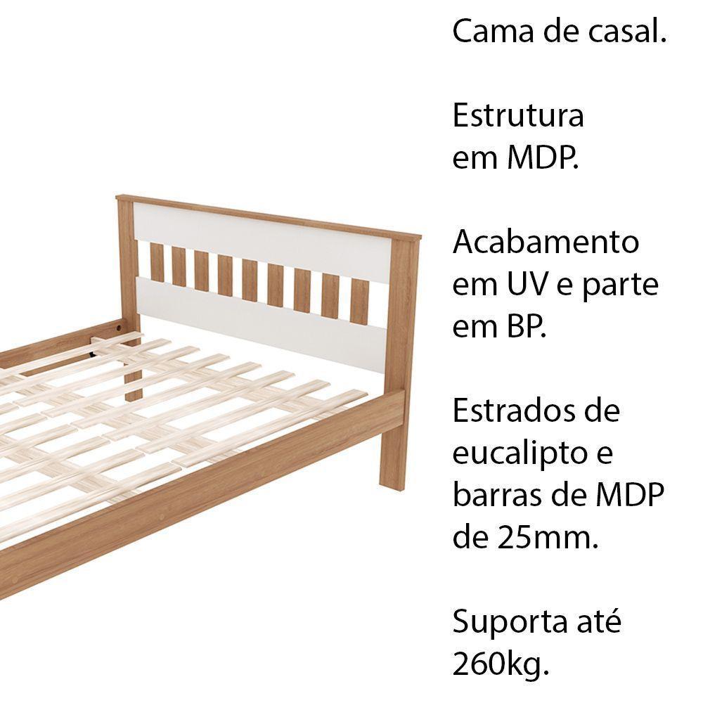 Cama De Casal Mdp Cm8007 Amendoa/Branco - Gran Belo - 7