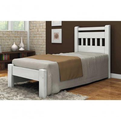 Cama Solteirão Mônaco De Madeira Angelim Branco