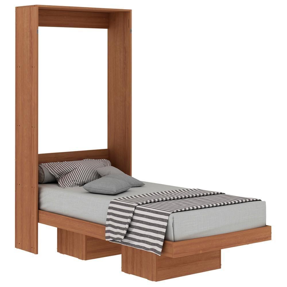 Cama Retratil De Parede Solteiro Cm8015 Amendoa - 1