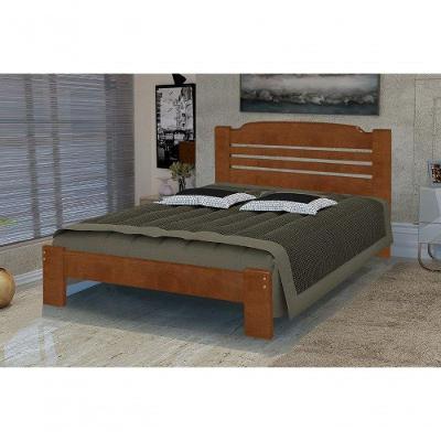 Cama De Solteiro Valência De Madeira Angelim Castanho