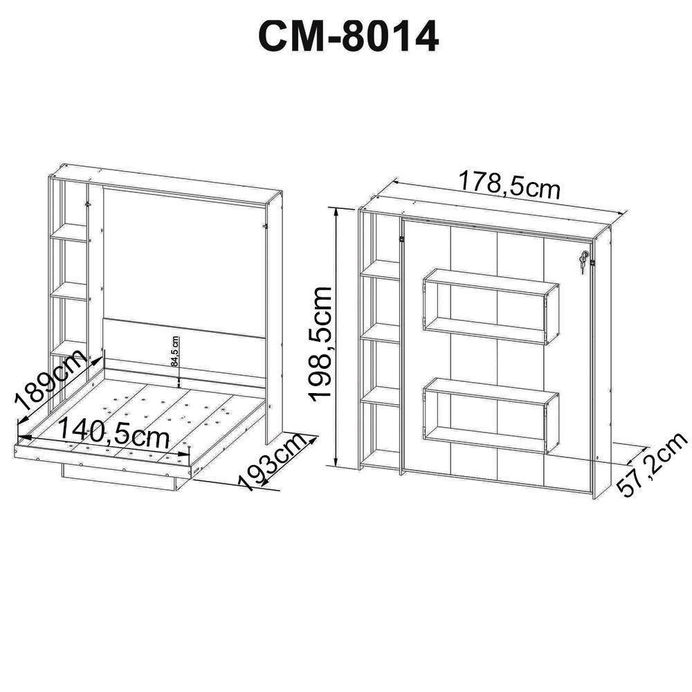Cama Retratil De Parede Casal Cm8014 Amendoa - 9