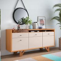 Conjunto Decorativo Cristaleira C/adega E Buffet Aparador Peggy/noeli Cinamomo/offwhite - 11