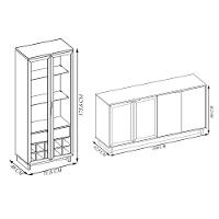 Conjunto Decorativo Cristaleira Com Led E Buffet Aparador 160cm Tenerife/gunga Preto Fosco/noce - 8