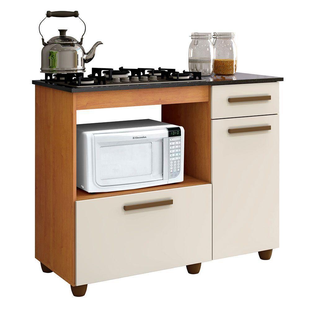 Balcão Para Cooktop 5 Bocas 2 Portas 1 Gaveta Violeta Kaiki Móveis Nature/off White - 8