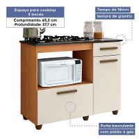 Balcão Para Cooktop 5 Bocas 2 Portas 1 Gaveta Violeta Kaiki Móveis Nature/off White - 2
