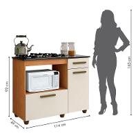 Balcão Para Cooktop 5 Bocas 2 Portas 1 Gaveta Violeta Kaiki Móveis Nature/off White - 7