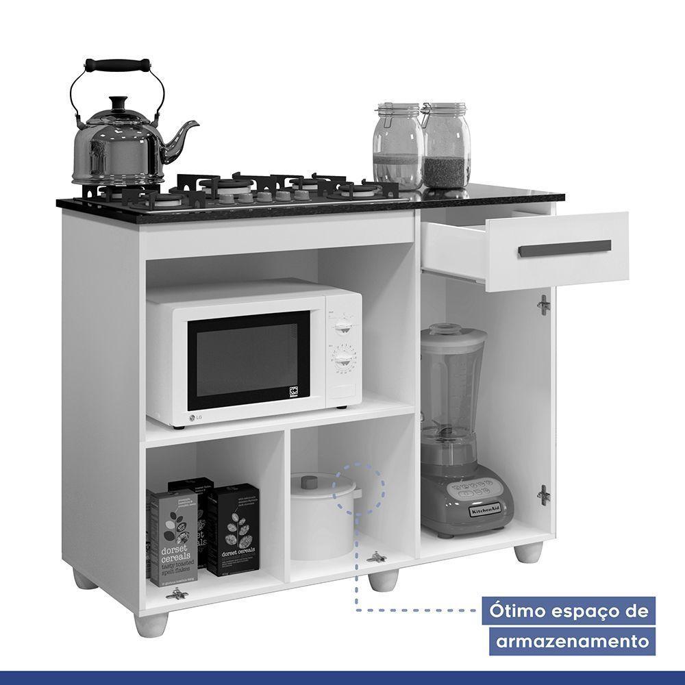 Balcão Para Cooktop 4 Bocas Violeta Kaiki Móveis Cor:naturalle/off - 3