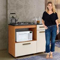 Balcão Para Cooktop 4 Bocas 2 Portas 1 Gaveta Violeta Kaiki Móveis Nature/off White - 11