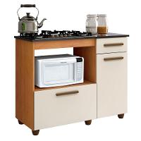 Balcão Para Cooktop 4 Bocas 2 Portas 1 Gaveta Violeta Kaiki Móveis Nature/off White - 15