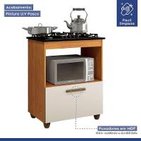 Balcão Para Cooktop 4 Bocas Salvia Kaiki Móveis Cor:nature/off