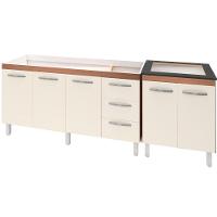 Balcao Pia 150cm E Cooktop 4 Bocas Savana Off White Mobbs Savana Off White - 1