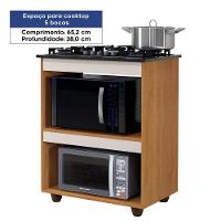 Balcão Para Cooktop 5 Bocas Turim Kaiki Móveis Nature/off White