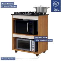 Balcão Para Cooktop 5 Bocas Turim Kaiki Móveis Nature/off White - 7