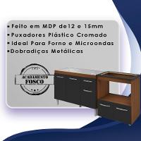 Balcao Cooktop 4 Bocas E Pia 120cm Savana Preto Mobbs Savana Preto