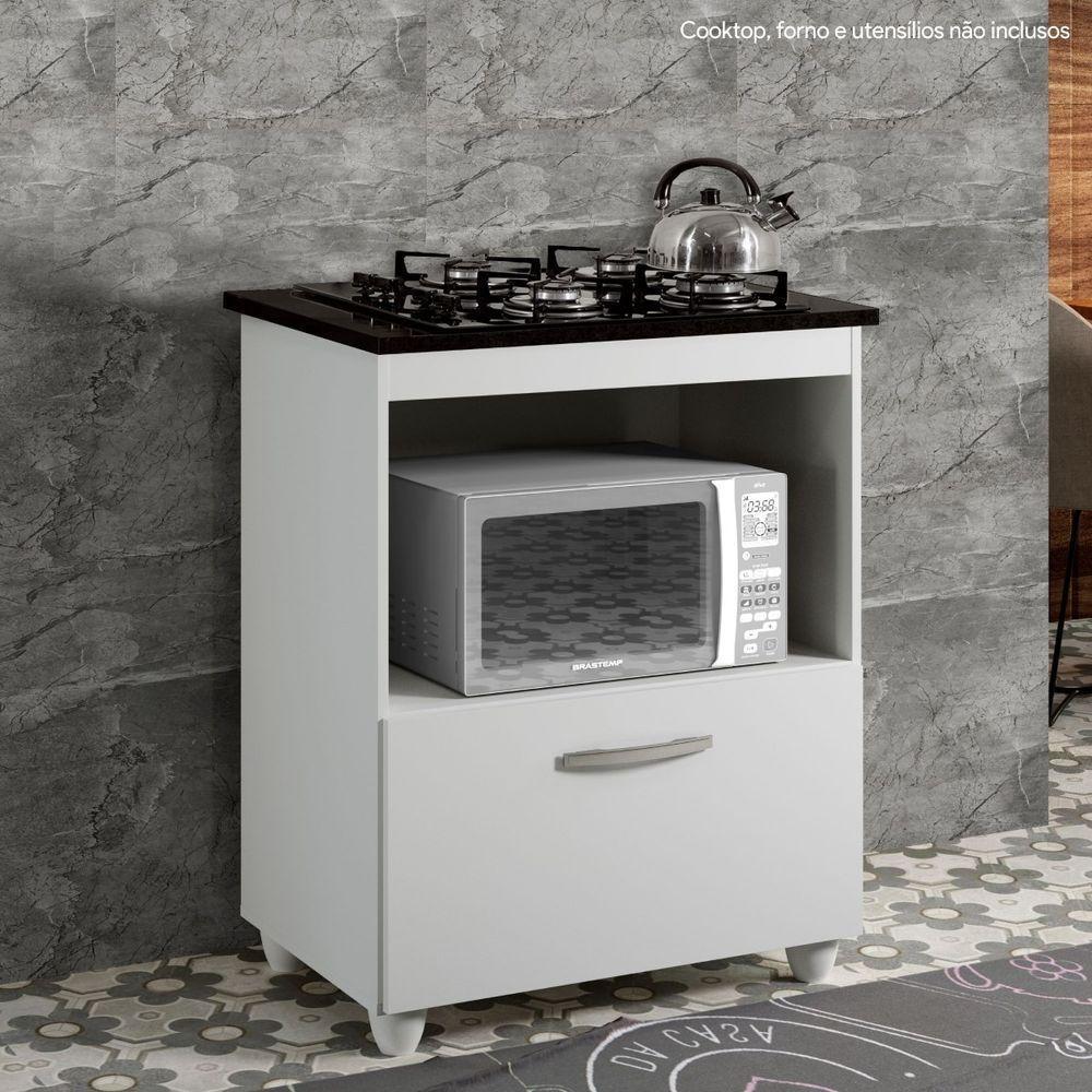 Balcão Cooktop 4 Bocas Salvia Kaiki Móveis Branco - 2