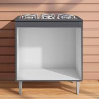 Balcao Com Tampo Cooktop 79 Cm 2 Portas Andreia Cinza Reajl Cinza - 7