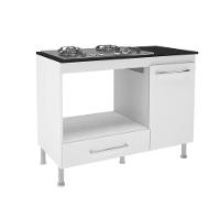 Balcão Para Cooktop 105cm Indekes 6086-491 Branco Com Preto - 1