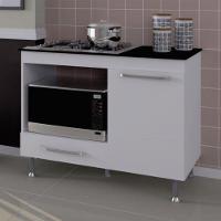 Balcão Para Cooktop 105cm Indekes 6086-491 Branco Com Preto