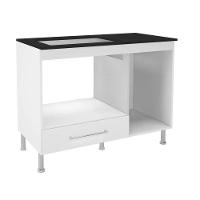 Balcão Para Cooktop 105cm Indekes 6086-491 Branco Com Preto - 6