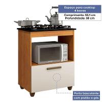 Balcão Para Cooktop 4 Bocas 1 Porta Basculante Salvia Kaiki Móveis Nature/off White - 2