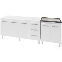 Balcao Pia 150cm E Cooktop 5 Bocas Branco Mobbs Branco - 6