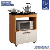 Balcão Para Cooktop 5 Bocas 1 Porta Basculante Salvia Kaiki Móveis Nature/off White - 7