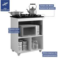 Balcão Para Cooktop 5 Bocas 1 Porta Basculante Salvia Kaiki Móveis Nature/off White - 10