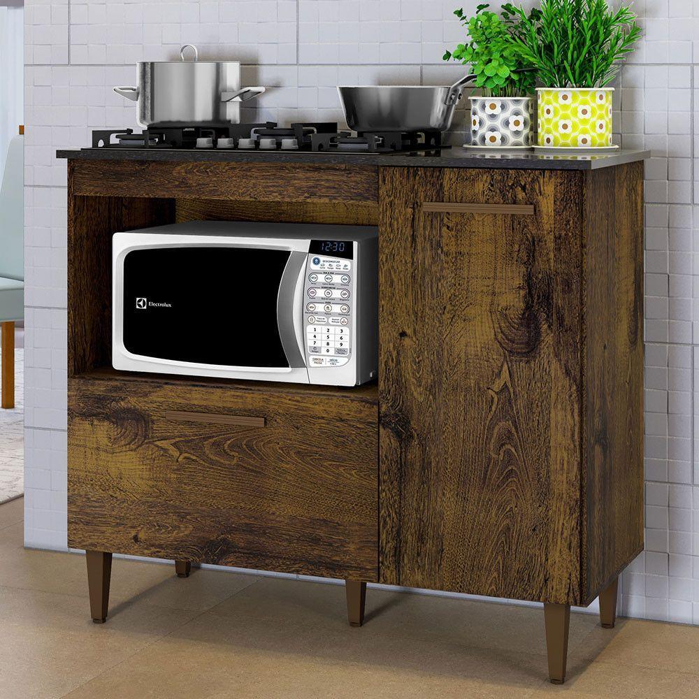 Balcão 2 Portas Para Cooktop 4 Bocas Zurique Kaiki Móveis Ype - 1