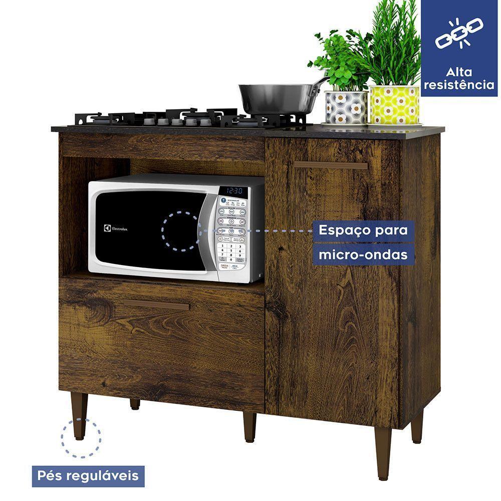 Balcão 2 Portas Para Cooktop 4 Bocas Zurique Kaiki Móveis Ype - 4