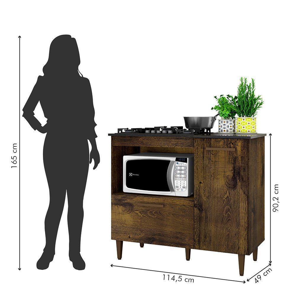 Balcão 2 Portas Para Cooktop 4 Bocas Zurique Kaiki Móveis Ype - 6