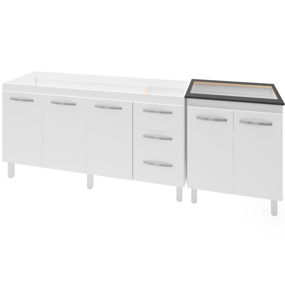 Balcao Pia 150cm E Cooktop 4 Bocas Branco Mobbs Branco - 3