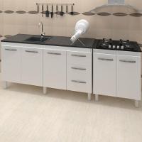 Balcao Pia 150cm E Cooktop 4 Bocas Branco Mobbs Branco - 7