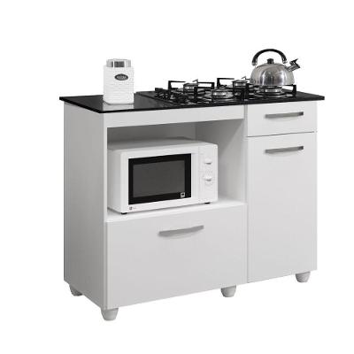Balcão Cooktop 4 Bocas Violeta Kaiki Móveis Cor: Branco