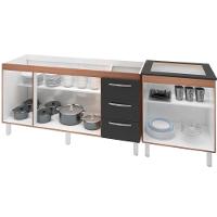 Balcao Pia 150cm E Cooktop 5 Bocas Savana Preto Mobbs Savana Preto - 3