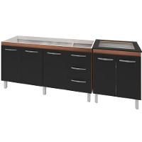 Balcao Pia 150cm E Cooktop 5 Bocas Savana Preto Mobbs Savana Preto - 5