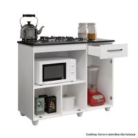 Balcão para Cooktop 5 Bocas Violeta Kaiki Móveis Branco - 7