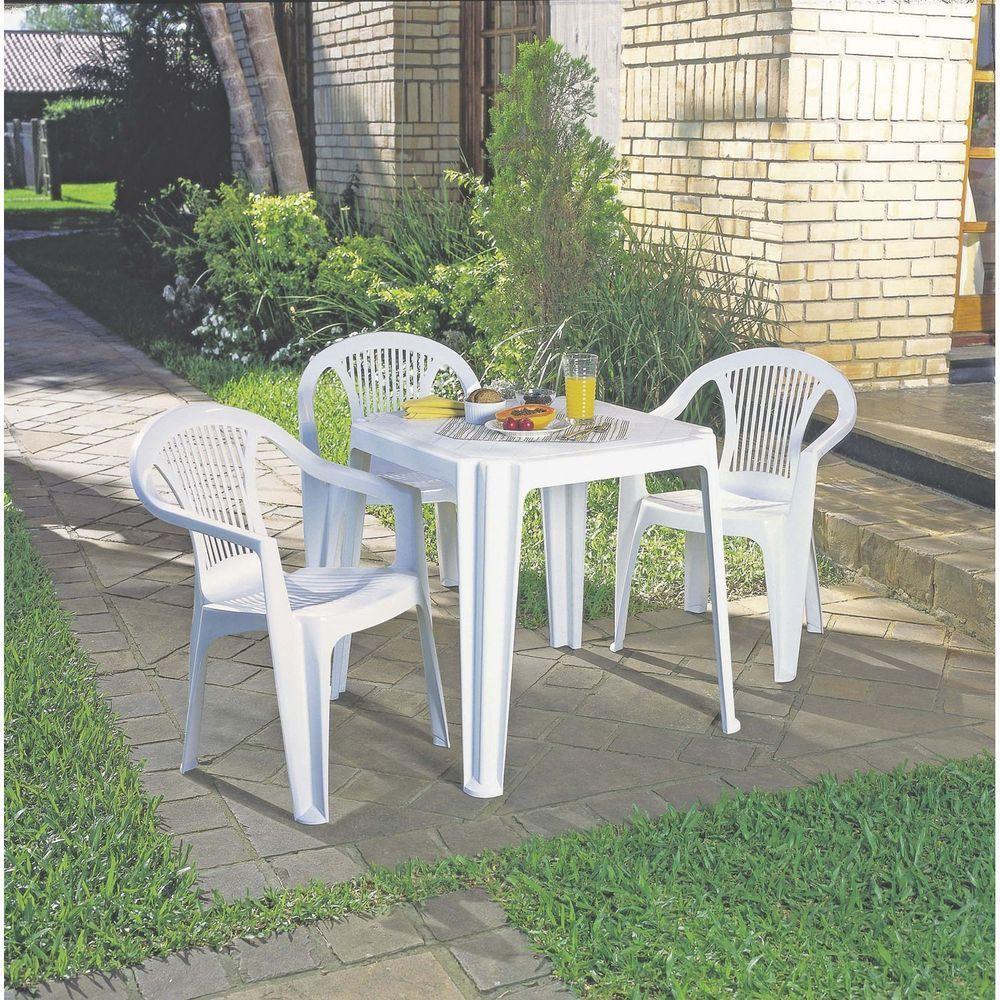 Mesa Quadrada Tramontina Riviera Basic Em Polipropileno Branco Tramontina - 2