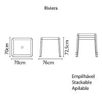 Mesa Quadrada Tramontina Riviera Basic Em Polipropileno Branco Tramontina - 4