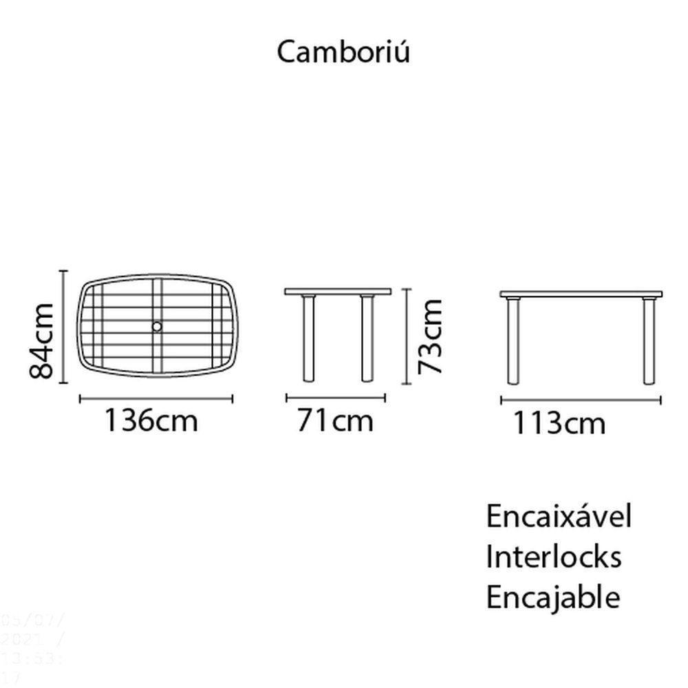Mesa Retangular Tramontina Camboriú Basic Branco Tramontina - 3