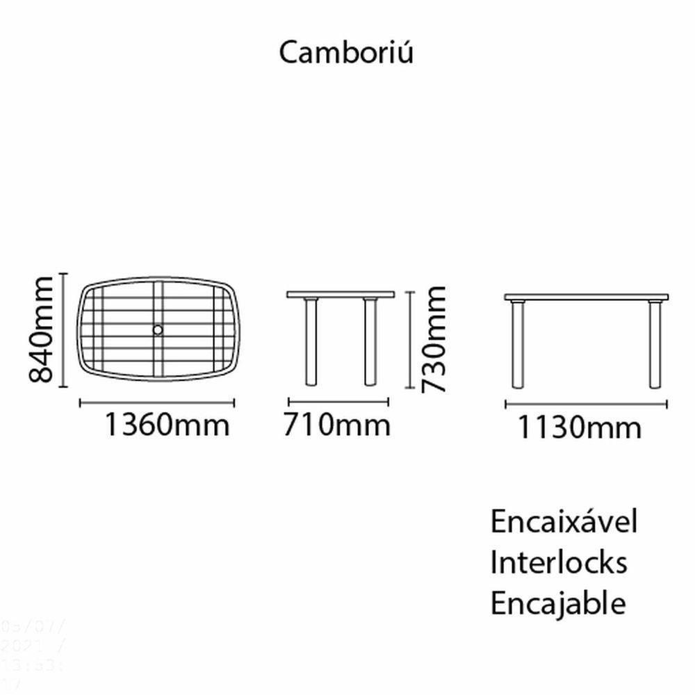 Mesa Retangular Tramontina Camboriú Basic Branco Tramontina - 4