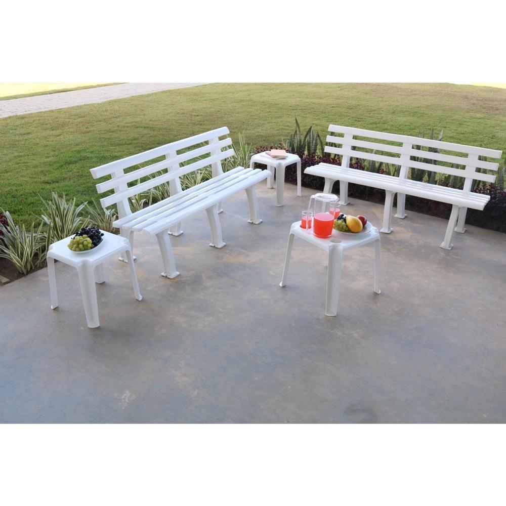 Mesa De Apoio Tramontina Pituba Em Polipropileno Branco - 9