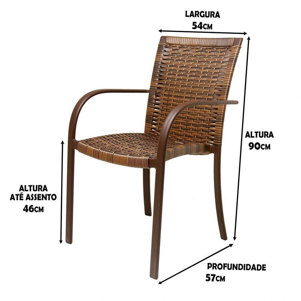 Kit 4 Cadeiras Fibra  Argila Com Mesa  Marrom E  Bege - 4