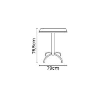 Mesa Quadrada Tramontina Gama Em Polipropileno Marrom Com Base Em Aço Carbono Tramontina - 2