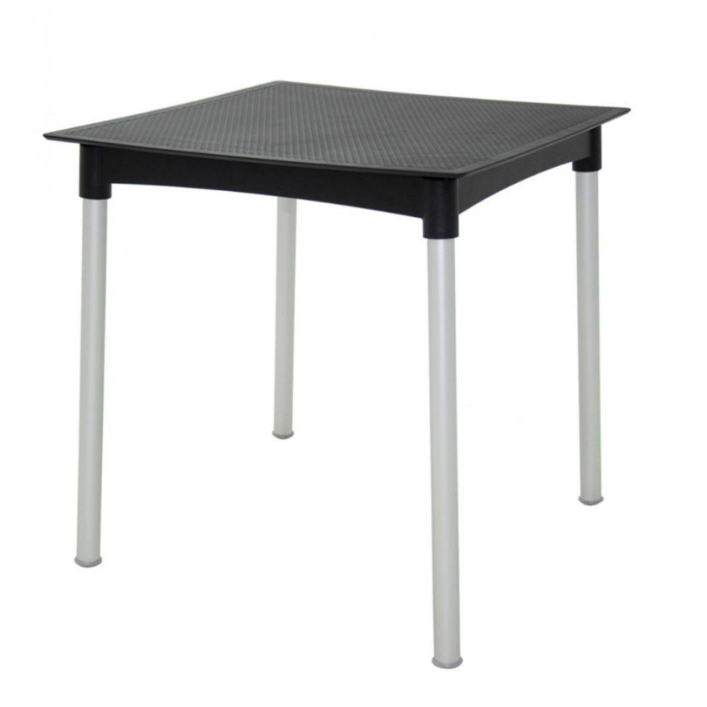 Mesa Laura Rattan Polipropileno Preto Pernas De Alumínio - 1