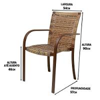 Kit 4 Cadeiras Fibra  E Mesa  Marrom Com  Bege - 4