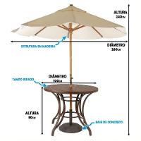 Kit 4 Cadeiras Fibra  Mesa  Marrom Com  Bege - 3