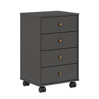 Gaveteiro Com Rodízios Lion Mitchell Grafito - 1