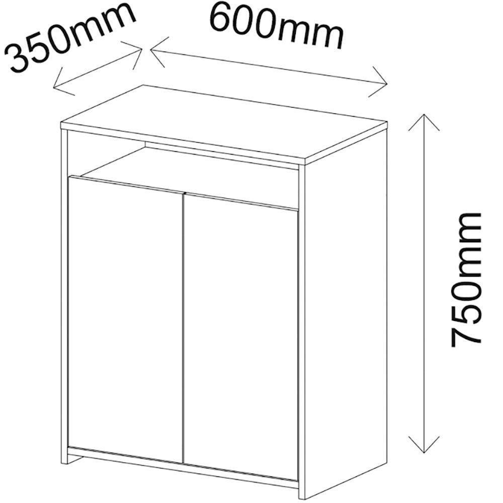 Balcão Multiuso Escritório Sala Cool A02 02 Portas Branco - 5