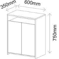 Balcão Multiuso Escritório Sala Cool A02 02 Portas Branco - 9
