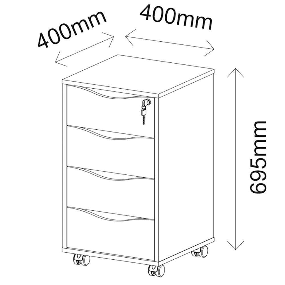 Gaveteiro Para Escritório 04 Gavetas Bit A2 Preto - 5